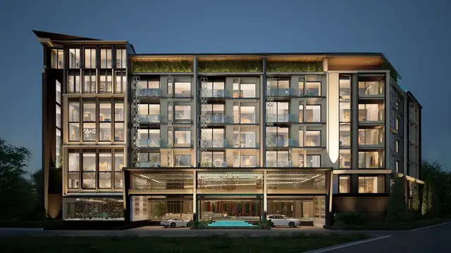 8 Atelier Residence — Фасад вечером, Банг Тао и Лагуна, Пхукет