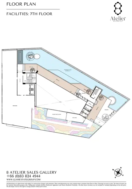 8 Atelier Residence — Инфраструктура · 7-й этаж · руфтоп-бассейн, Банг Тао и Лагуна, Пхукет