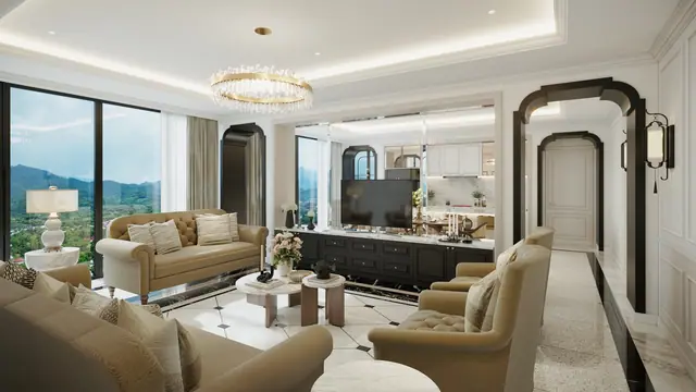 8 Atelier Residence — Гостиная пентхауса, Банг Тао и Лагуна, Пхукет