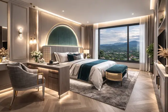 8 Atelier Residence — Спальня с кабинетом — вариант отделки, Банг Тао и Лагуна, Пхукет