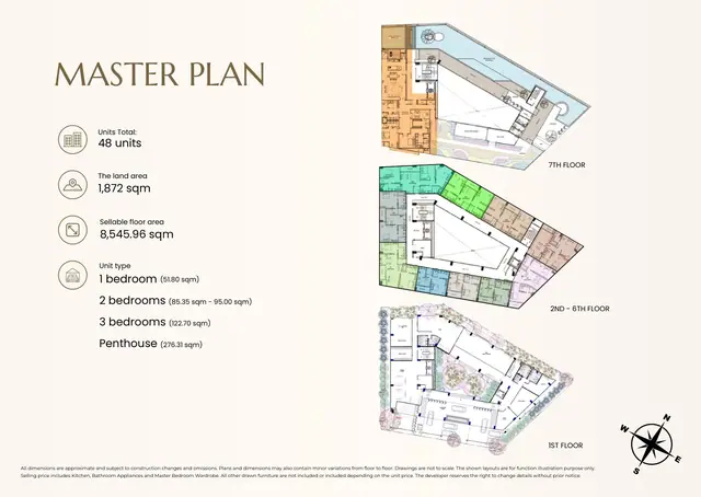 8 Atelier Residence — Мастер-план: состав юнитов, Банг Тао и Лагуна, Пхукет