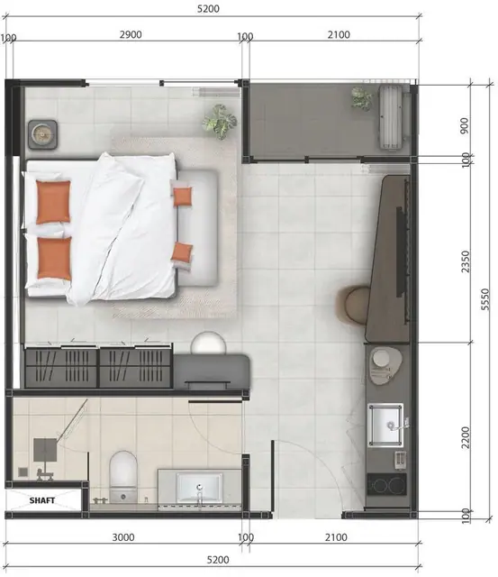 Aceller Hotel & Residence — Студия · 29 м², Чалонг, Пхукет