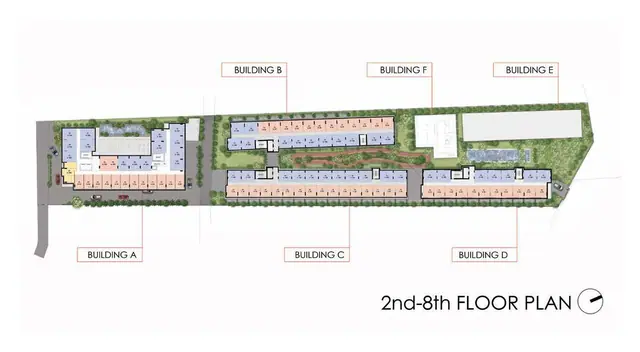 Aceller Hotel & Residence — Планы 2–8-го этажей: корпуса A, B, C, D, E и F, Чалонг, Пхукет