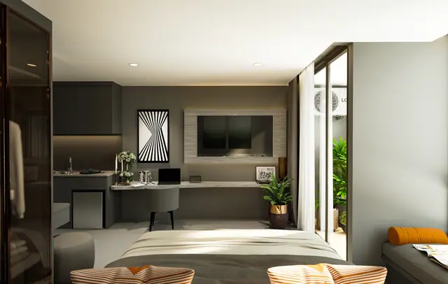 Aceller Hotel & Residence — Студия: спальная и рабочая зона, Чалонг, Пхукет