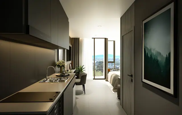 Aceller Hotel & Residence — Студия: кухонная зона, Чалонг, Пхукет