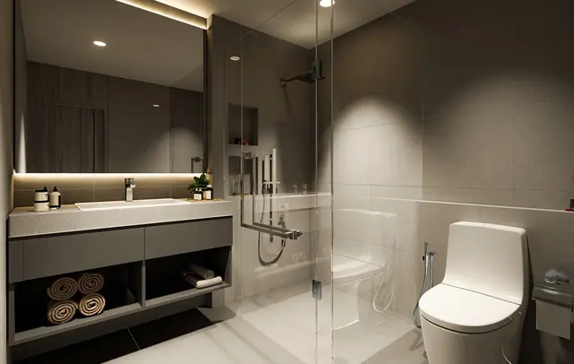 Aceller Hotel & Residence — Ванная с душевой и раковиной, Чалонг, Пхукет