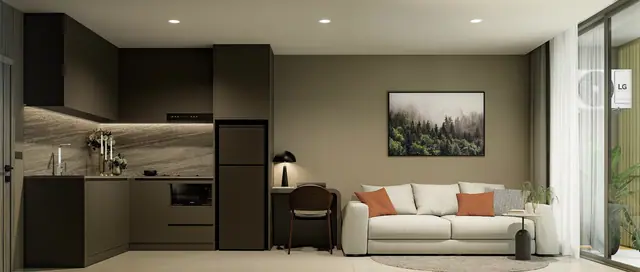 Aceller Hotel & Residence — Гостиная с кухонной зоной · 1 спальня, Чалонг, Пхукет