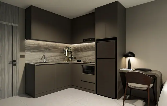 Aceller Hotel & Residence — Кухня с обеденным столом · 1 спальня, Чалонг, Пхукет