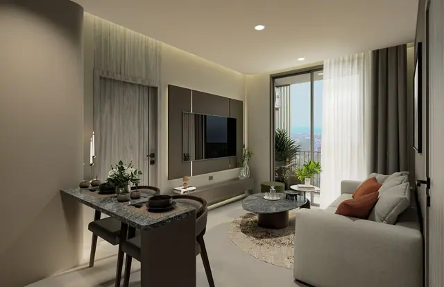 Aceller Hotel & Residence — Гостиная с обеденным столом, Чалонг, Пхукет