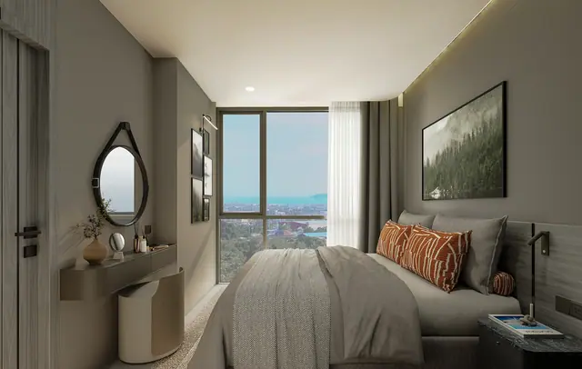 Aceller Hotel & Residence — Спальня с зеркалом и туалетным столиком, Чалонг, Пхукет