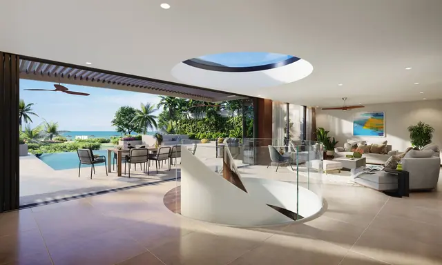 Aegir Banyan Tree Beach Residences — Верхний уровень: гостиная с выходом к бассейну, Банг Тао и Лагуна, Пхукет