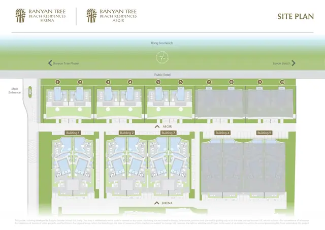 Aegir Banyan Tree Beach Residences — Генплан комплекса, Банг Тао и Лагуна, Пхукет