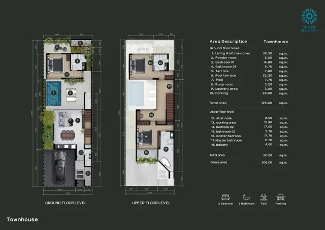 Aileen Residence Bangtao — Таунхаус — 3 спальни · 208 м², Банг Тао и Лагуна, Пхукет