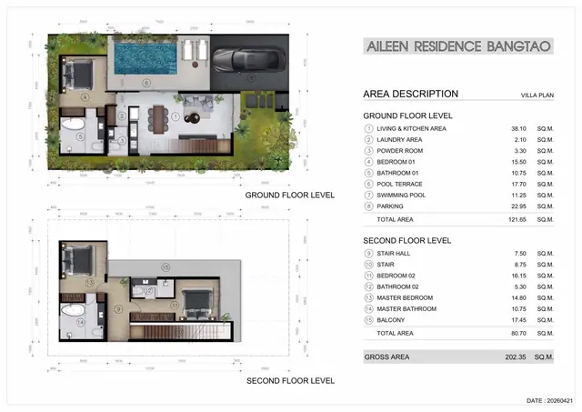 Aileen Residence Bangtao — Вилла — 3 спальни · 202 м², Банг Тао и Лагуна, Пхукет