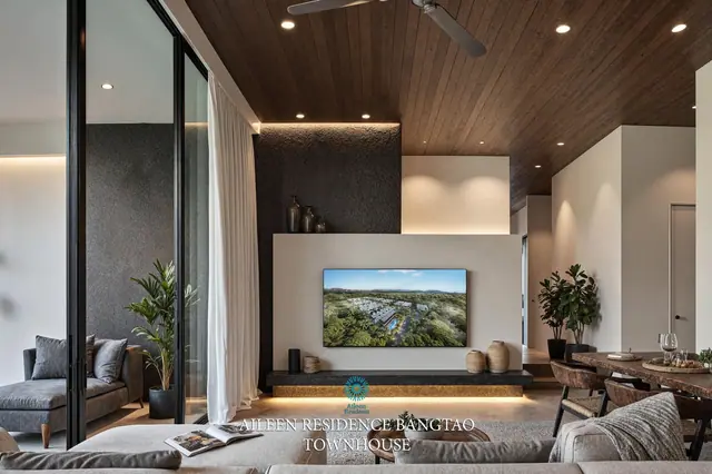 Aileen Residence Bangtao — Гостиная с ТВ, Банг Тао и Лагуна, Пхукет