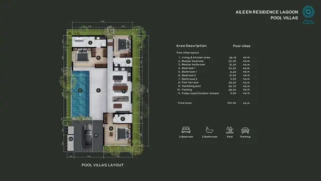 Aileen Residence Lagoon — Вилла с бассейном — 3 спальни · 210 м², Лаян, Пхукет