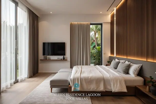 Aileen Residence Lagoon — Спальня с видом в сад, вилла, Лаян, Пхукет