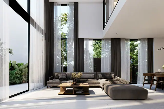 Aileen Villas Layan — Гостиная с панорамным остеклением, Лаян, Пхукет