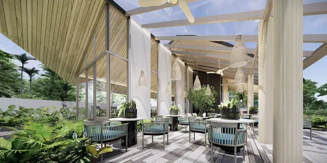 Amrits Luxury Villas — Терраса ресторана среди зелени, Най Янг и Май Као, Пхукет
