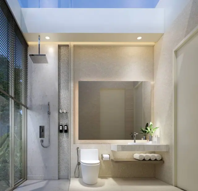 Amrits Luxury Villas — Ванная с душем и санузлом, Най Янг и Май Као, Пхукет