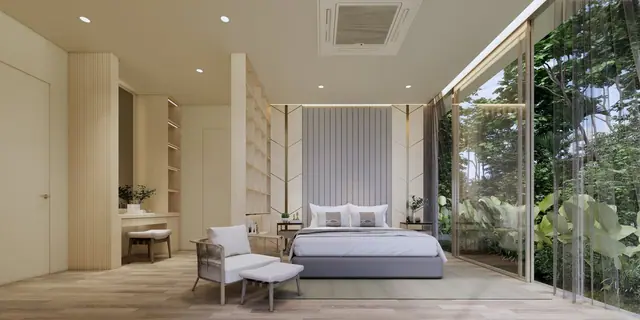 Amrits Luxury Villas — Спальня с креслом у окна, Най Янг и Май Као, Пхукет