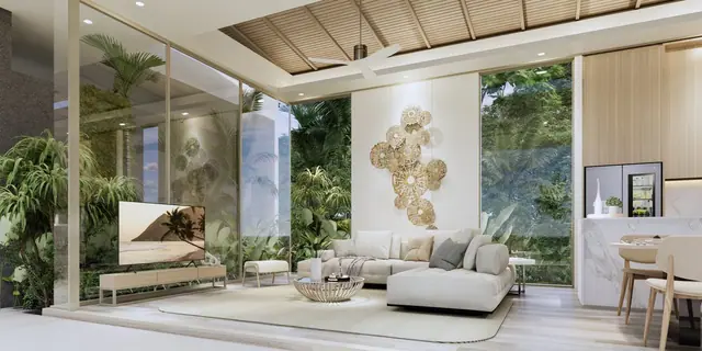 Amrits Luxury Villas — Гостиная с выходом в сад, Най Янг и Май Као, Пхукет