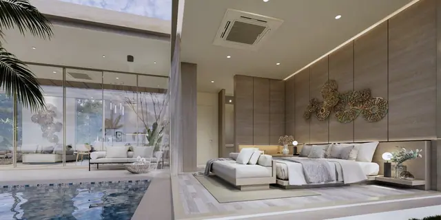 Amrits Luxury Villas — Спальня со стороны бассейна, Най Янг и Май Као, Пхукет