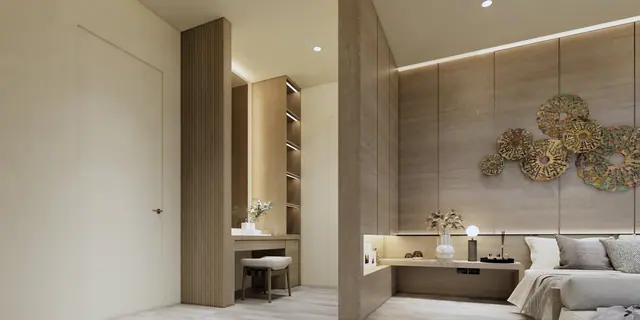 Amrits Luxury Villas — Спальня с туалетным столиком у окна, Най Янг и Май Као, Пхукет