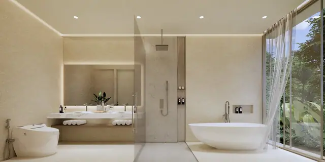 Amrits Luxury Villas — Ванная с двумя отдельно стоящими ваннами, Най Янг и Май Као, Пхукет