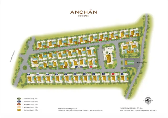 Anchan Sunscape — Генплан посёлка, Банг Тао и Лагуна, Пхукет