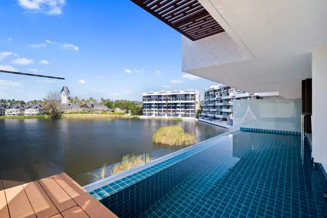 Angsana Oceanview Residences — Бассейн квартиры и вид на корпуса, Банг Тао и Лагуна, Пхукет