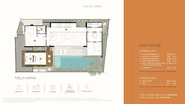 Annara Residences — Вилла Anna — 2-й этаж · 175 м², Банг Тао и Лагуна, Пхукет