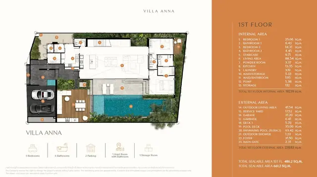 Annara Residences — Вилла Anna — 1-й этаж · 486 м², Банг Тао и Лагуна, Пхукет