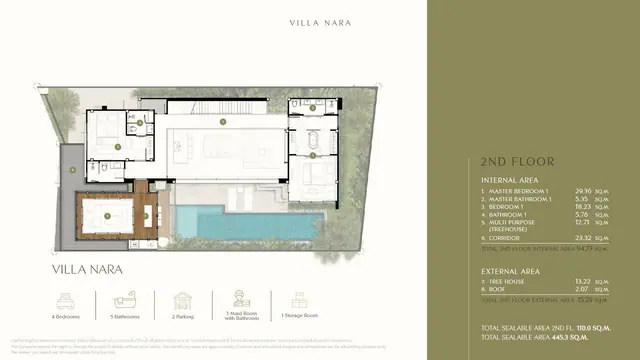Annara Residences — Вилла Nara — 2-й этаж · 110 м² (мастер-спальня и мультифункциональная комната), Банг Тао и Лагуна, Пхукет
