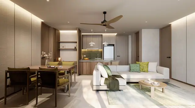 Aster Laguna Lake Residences — Гостиная и обеденная зона, Банг Тао и Лагуна, Пхукет