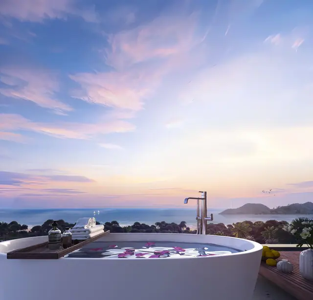 AYANA Heights Seaview Residences — Джакузи на крыше на закате, Лаян, Пхукет