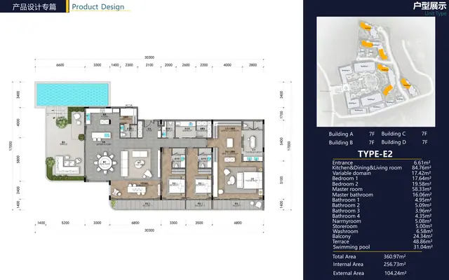 AYANA Heights Seaview Residences — Пентхаус · 361 м² (тип E2), Лаян, Пхукет