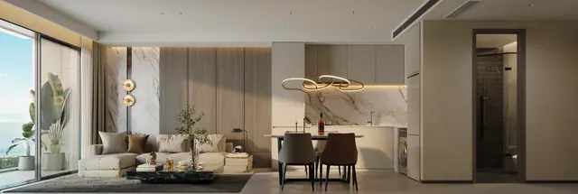 AYANA Heights Seaview Residences — Гостиная · 2 спальни (тип C), Лаян, Пхукет