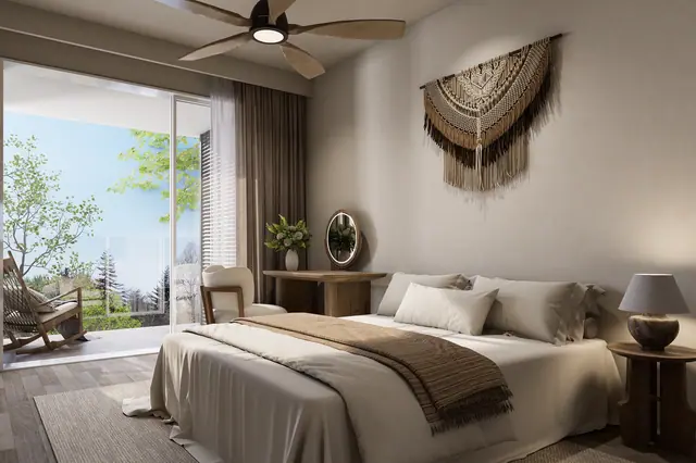 AYANA Heights Seaview Residences — Спальня с выходом на террасу · 2 спальни (тип B3), Лаян, Пхукет