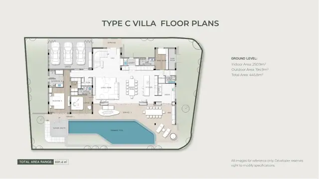 AYANA Soluna Villas — Тип C — 1-й этаж · 446 м², Банг Тао и Лагуна, Пхукет