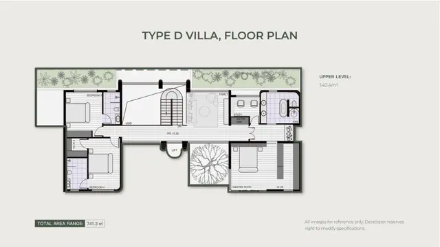 AYANA Soluna Villas — Тип D — 2-й этаж · 140 м², Банг Тао и Лагуна, Пхукет