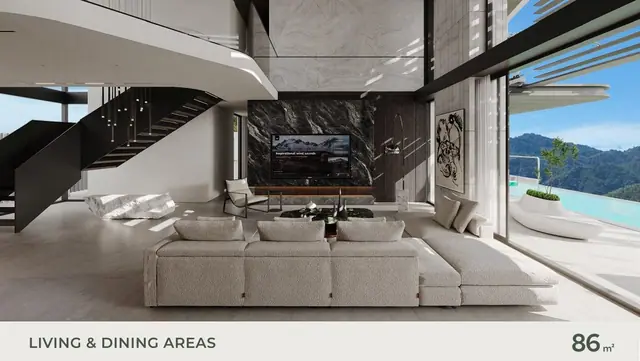 AYANA Soluna Villas — Гостиная-столовая, тип C, Банг Тао и Лагуна, Пхукет