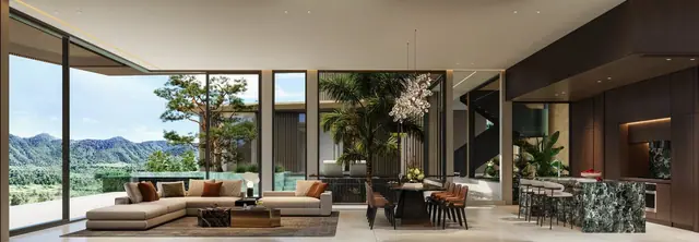 AYANA Soluna Villas — Гостиная с выходом на террасу, тип D, Банг Тао и Лагуна, Пхукет