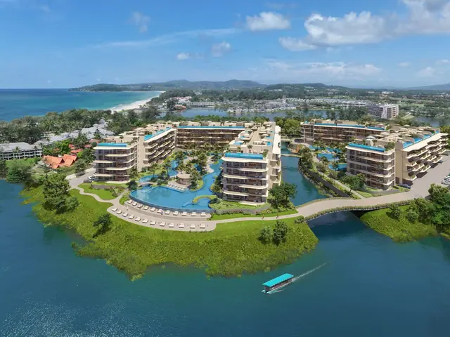 Bayside Laguna Beach Residences — Корпуса и бассейны с высоты, Банг Тао и Лагуна, Пхукет