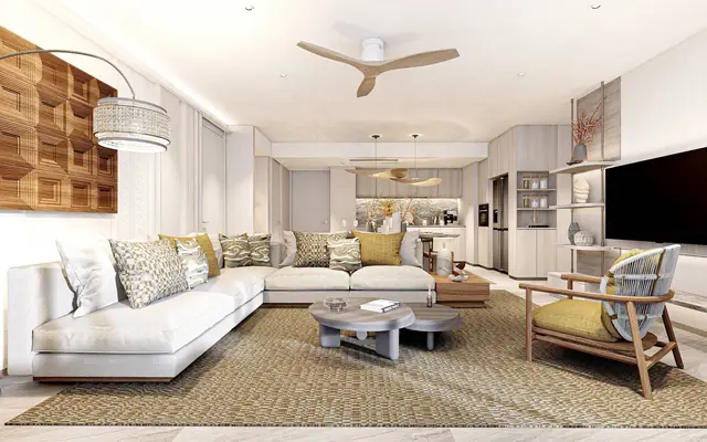 Bellaguna Lake Residences — Гостиная с большим диваном, Банг Тао и Лагуна, Пхукет