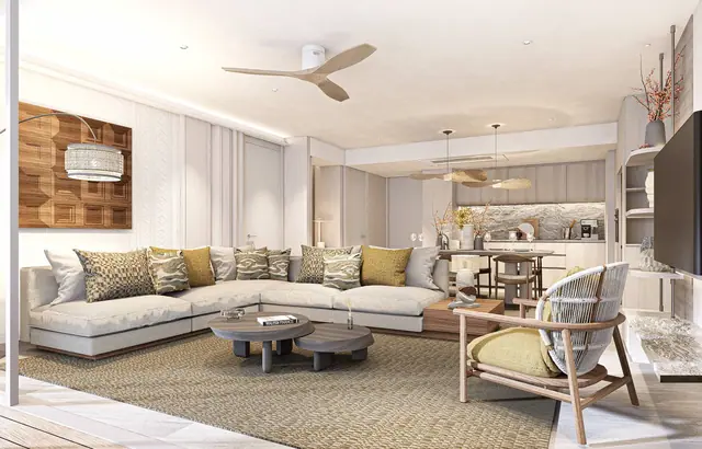 Bellaguna Lake Residences — Гостиная-столовая с кухней, Банг Тао и Лагуна, Пхукет