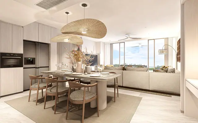 Bellaguna Lake Residences — Кухня-столовая с островом, Банг Тао и Лагуна, Пхукет