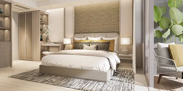 Bellaguna Lake Residences — Спальня с гардеробом и туалетным столиком, Банг Тао и Лагуна, Пхукет