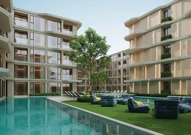 Bellevue Beachfront — Бассейн-лагуна вдоль корпусов, Лаян, Пхукет