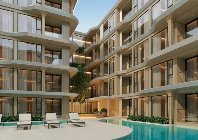 Bellevue Beachfront — Фасады с волнообразными балконами, Лаян, Пхукет